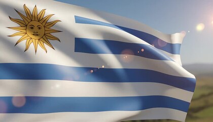 Cinematic Waving Flag of Uruguayan Photoreal Animation
 - Powered by Adobe