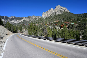 Highway 157/Kyle Canyon Road  on a journey to Mount Charleston.
