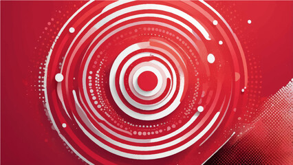 Abstract technology background with red and blue ripple pattern, light design, and circular tunnel effect