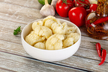 Vegan cuisine Steamed cauliflower cabbage