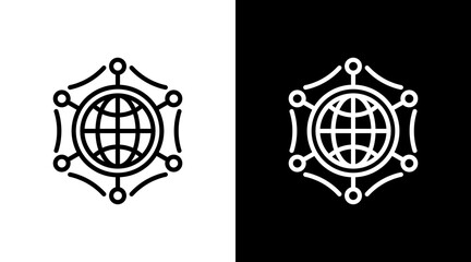 Obraz premium Network With Icon Set Design