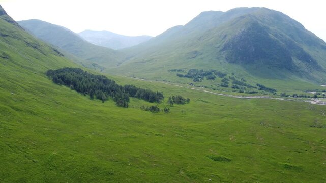 Aerial view of Glen Etive - Skyfall location - Scotland, UK