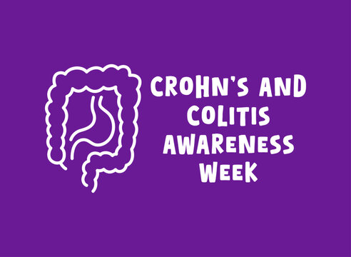 Crohn’s and Colitis Awareness Week. December. Purple background.