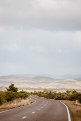 Empty highway in the Australian Outback in winter