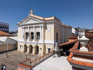 Fototapeta premium Beautiful aerial view to historical colonial town theater building