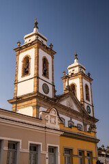 Beautiful view to old historical church and houses