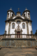 Obraz premium Beautiful view to old historical church in São João del Rei