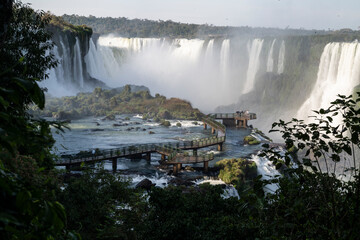 Fototapeta premium Beautiful view to rainforest waterfalls in Iguaçu Falls