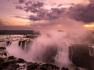 Beautiful view to Iguaçu Falls waterfalls in Paraná state