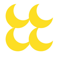 Yellow Crescent Moon Pattern