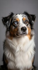 Fototapeta premium Portrait of an Australian Shepherd dog with striking heterochromia eyes.