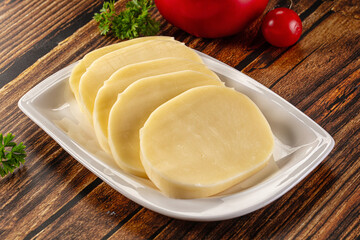 Sliced mozzarella cheese for snack
