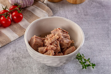 Canned tuna fillet for salad