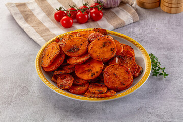 Tasty baked sweet potatoes with spices