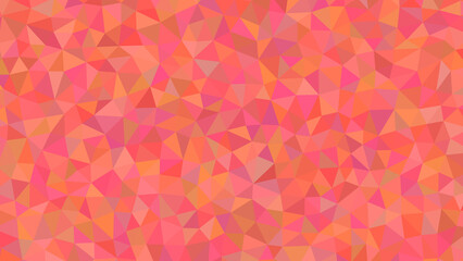 Abstract geometric background with pink, orange, and red triangles creating a vibrant and dynamic mosaic pattern for modern design projects