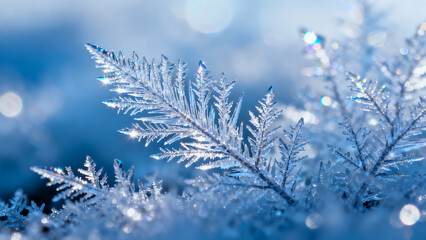 Ice crystals on a leaf