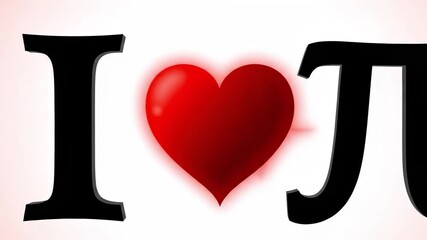 I love pi symbol with heart and heartbeat - Powered by Adobe