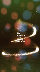 Christmas Bokeh Greeting &ndash; Vertical Holiday Logo Reveal