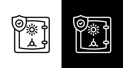 Safe Lock With Icon Set Design