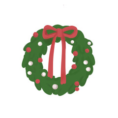 christmas wreath with holly