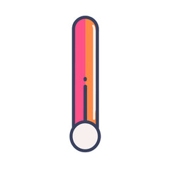 Vibrant Thermometer Icon Showing High Temperature with Pink and Orange Indicator