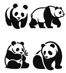 Draw panda illustration design for templet.