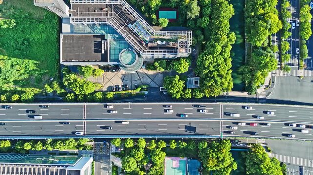 Aerial Highway Traffic and Urban Development