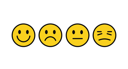 Visualizing Emotions From Happy To Sad Smiley Faces On White