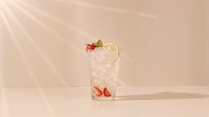 Refreshing strawberry lemonade drink recipe for summer beverage photography