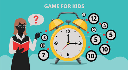 Engaging math game teaches kids about time with fun alarm clock challenges