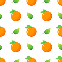 Seamless pattern with orange fruit.