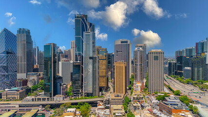 Naklejka premium 18 November 2025 Panoramic night view of Sydney Harbour and City Skyline of NSW Australia beautiful colourful skies on a beautiful spring day