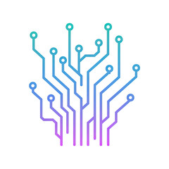 Futuristic Neon Circuit - Digital Data Pathway