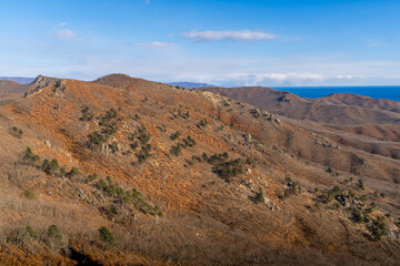 Primorye hills with beautiful scenic landscape nearby Nakhodka city.
