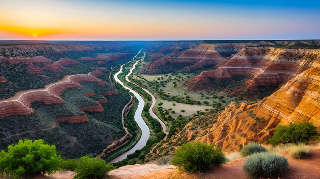 Stunning view of Palo Duro Canyon State Park in Texas, USA