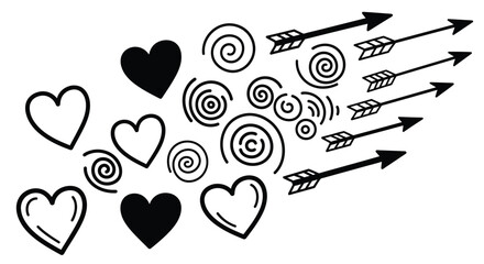 Dynamic hearts and arrows collection for Valentine's Day and love themes