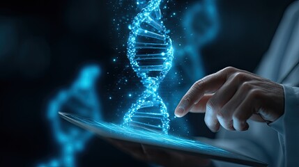 Digital Health and Genetics Illustration for Medical Technology