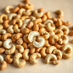 Fototapeta premium dried nuts and mixed dry fruit on white background dried nuts and mixed dry fruit on white background