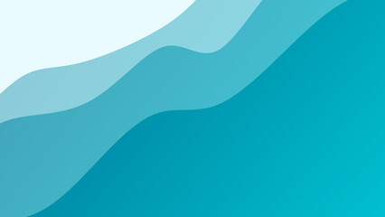Abstract vector background featuring flowing wavy layers in harmonious shades of blue and teal, ideal for modern presentations, corporate branding, web design, or minimalist graphic projects.