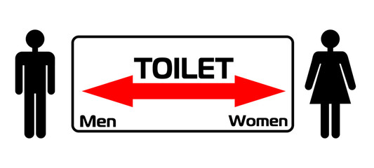 Male and female toilet signs, Toilet Men and women signs for restroom. Vector Illustration.