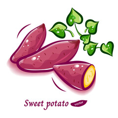 さつまいも｜かわいい野菜のポップアートなイラスト素材