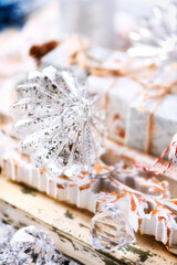 Close-up of a Christmas decoration. Soft focus.	