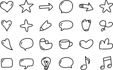 Hand Drawn Doodle Icons Set