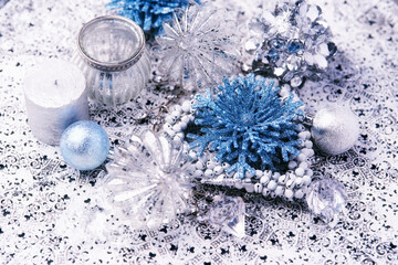 Close-up of a Christmas decoration. Soft focus.	