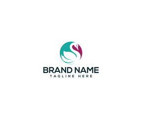 Fototapeta premium Swan Logo Design: A minimalist logo featuring a swan design is perfect for brands seeking elegance, grace, and serenity.