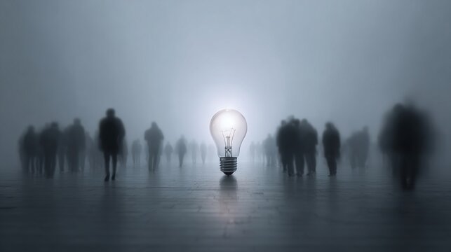 Bright Idea with Blurred People. High quality