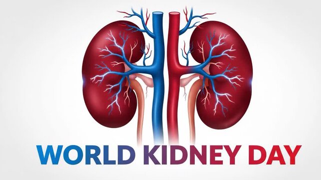 World kidney day illustration with kidneys