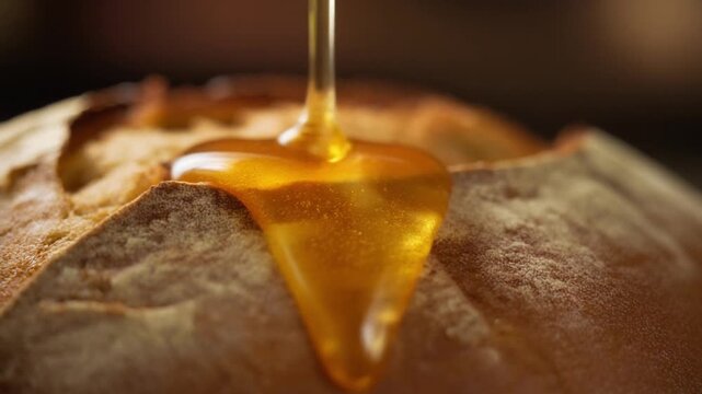 Close-up of Artisanal Sourdough Bread Crust Texture | Freshly Baked Loaf