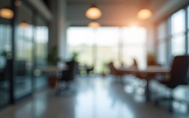 Blurry scene of business office, ideal for business backgrounds. Copy space. High quality
