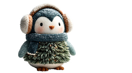 christmas tree decorated as penguin